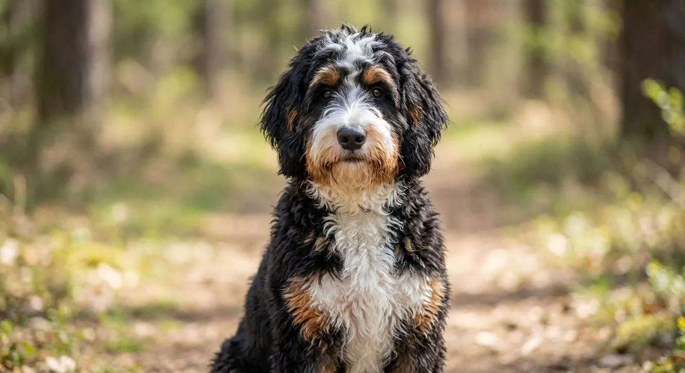 Bernedoodle veislės nuotrauka